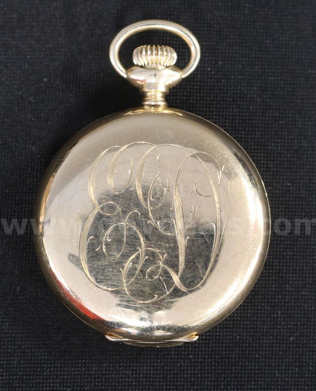 Vintage 14k Yellow Gold Waltham Pocket Watch with Diamonds, Currently Running