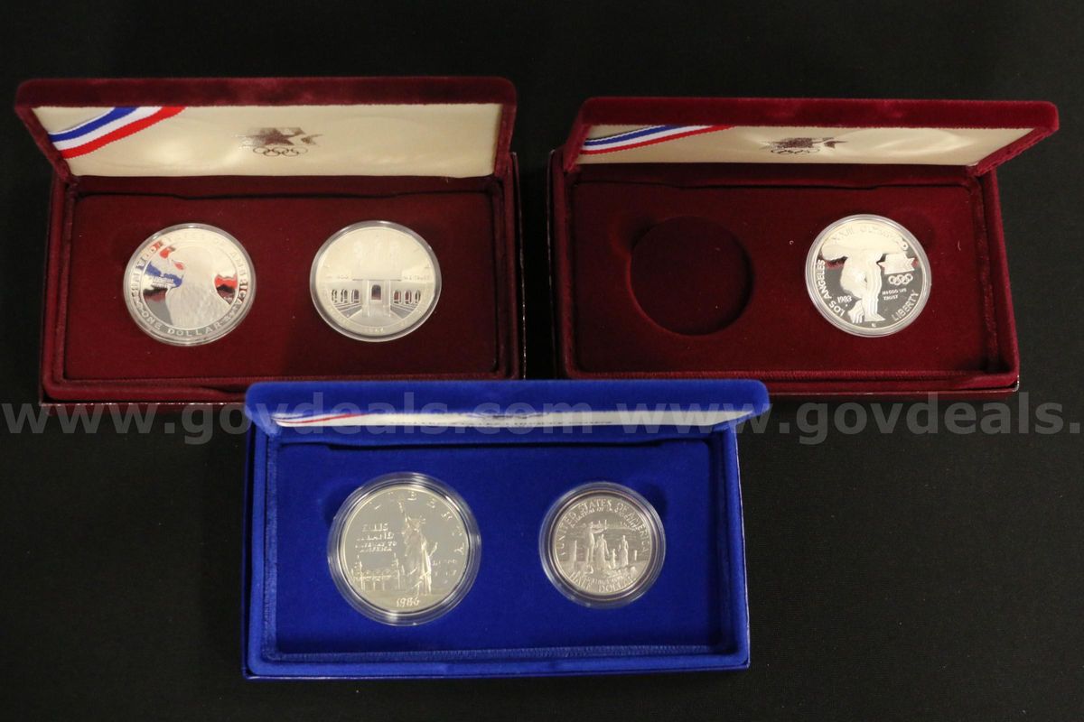 3 Silver U.S. Commemorative Coin Sets & 3 U.S. Silver Commemorative Coins