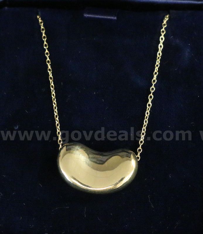 18K Yellow Gold Tiffany & Co. Peretti Necklace & Bean Pendant, 15.1 Grams