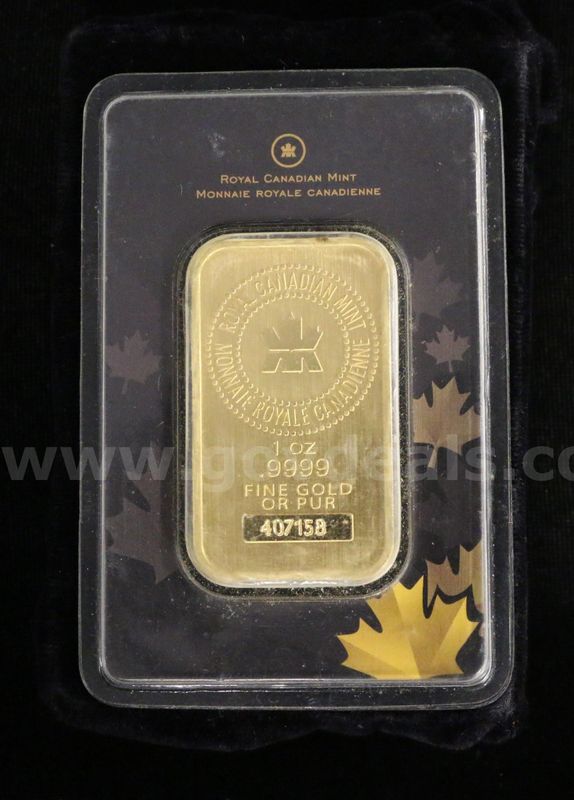 1 Royal Canadian Mint 1 Ounce .999 Gold Bar