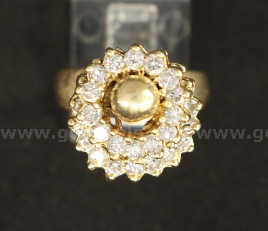 14K Yellow Gold Diamond Motion Ring, 9.1 Grams