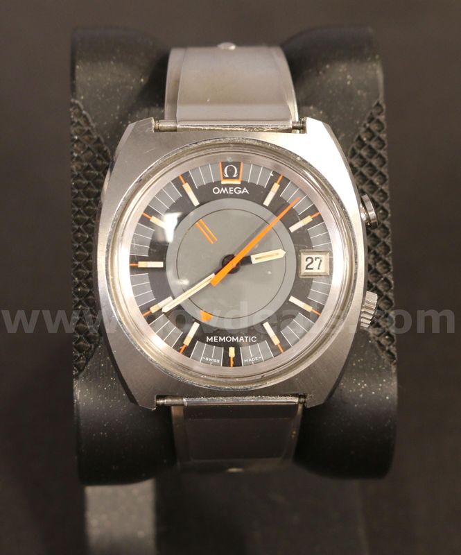 Vintage Omega Stainless Steel Memomatic Watch With Stainless Steel Case & Band