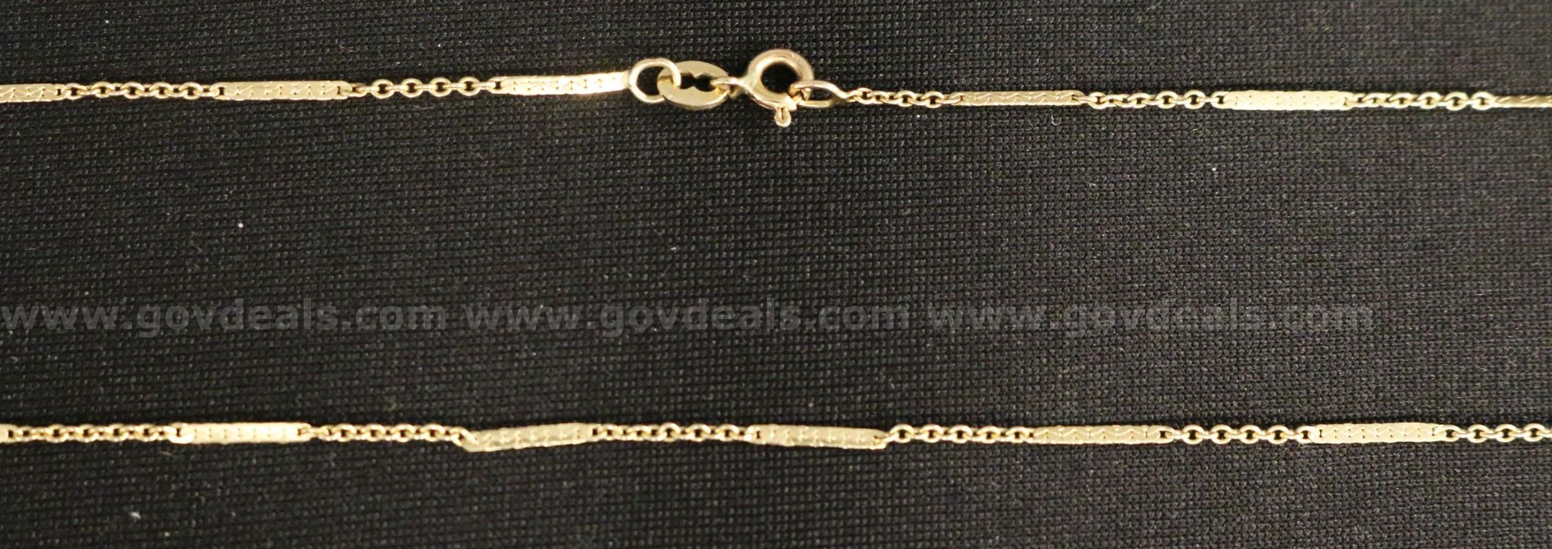 14k Yellow Gold Custom Link Design Necklace, 2.7 Grams