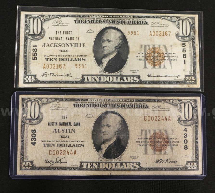 2- U.S.$10 First National Bank Notes