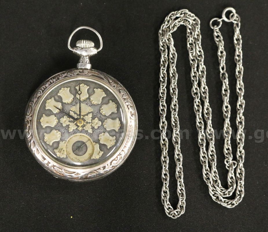 Antique Omega Grand Prix Paris 1900 Men's Pocket Watch In Coin Silver Case