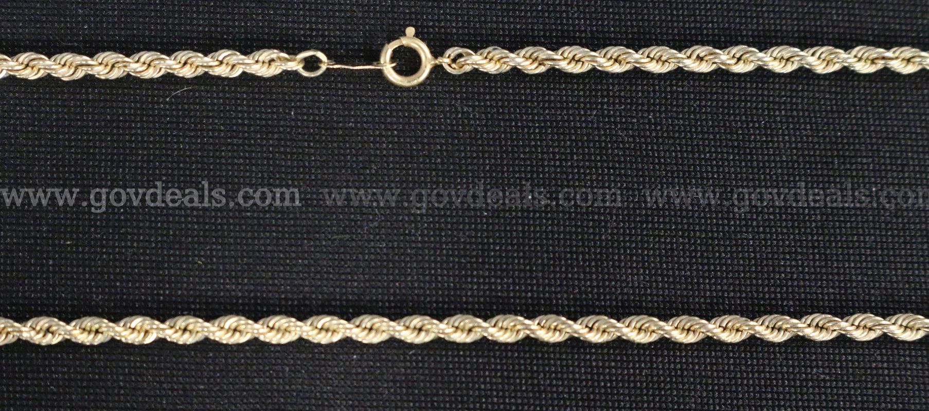 14k Yellow Gold Rope Chain Necklace, 13.5 Grams