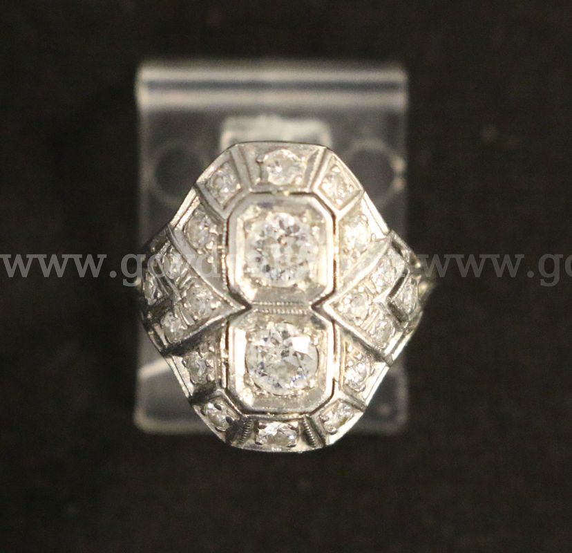 Vintage Platinum Ring with Diamonds, 4.5 Grams