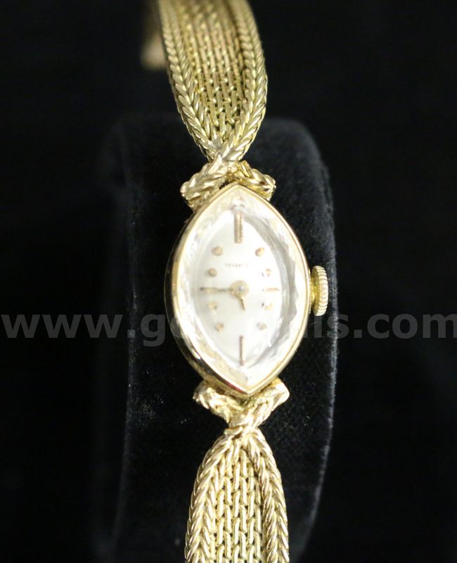 Vintage 18K Tiffany & Co. 18K Y/G Manual Wind Wristwatch, 24.9 Grams