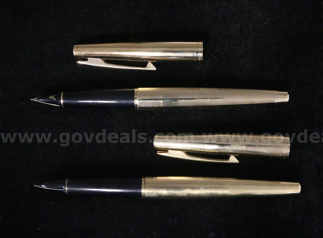 2 Vintage Sheaffer Gold-Plated Fountain Pens