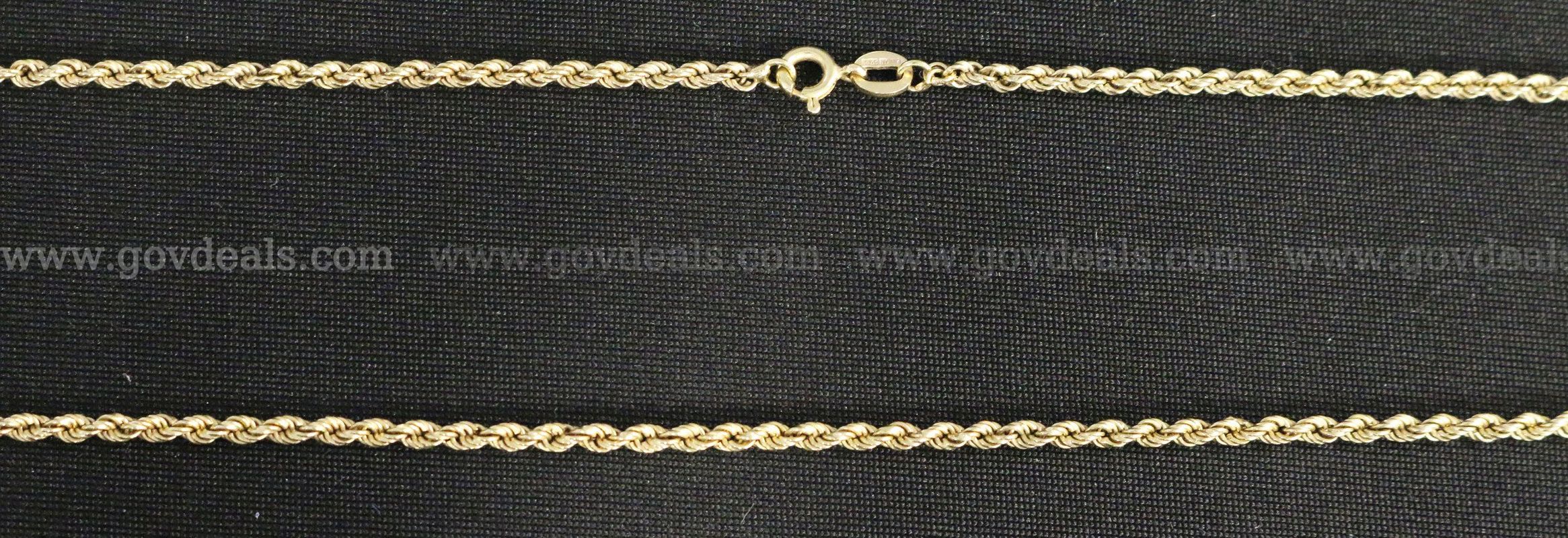14k Yellow Gold Rope Chain Necklace, 6.9 Grams