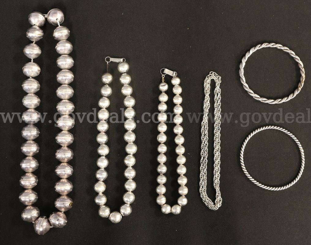 6 Assorted Sterling Silver Necklaces and Bracelets, 204.3 Grams Total