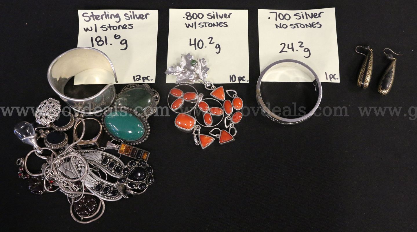 23 Pieces Of Scrap Silver Jewelry, 246.0 Grams
