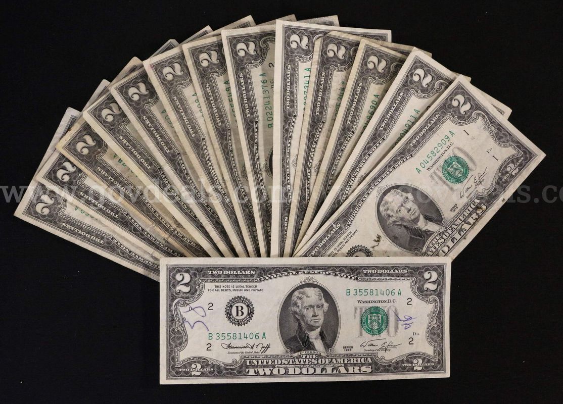 150 Assorted U.S. Two Dollar Bills