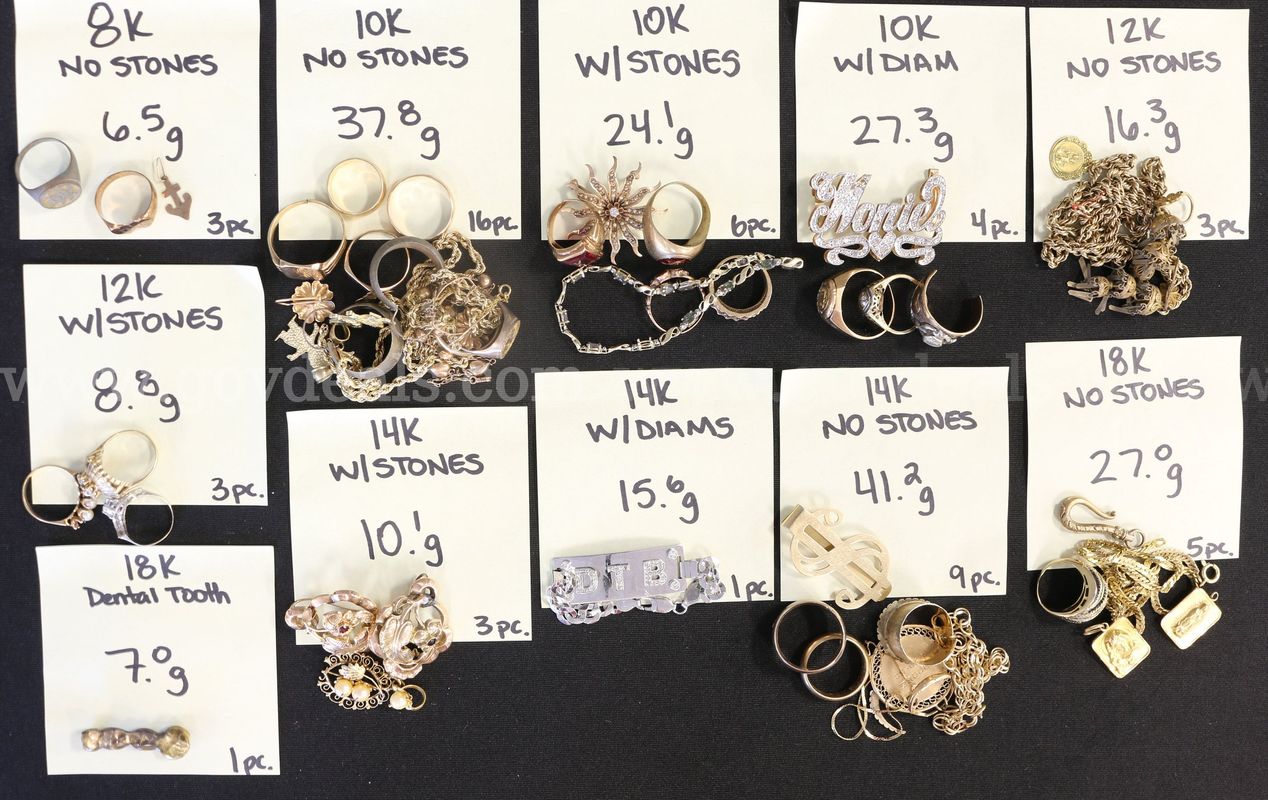 54 Pieces Of Scarp Gold Jewelry, 221.7 Grams