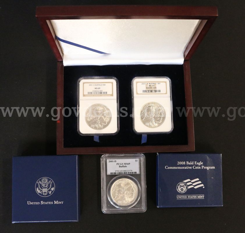 5 Silver U.S. Commemorative & Graded $1 Coins