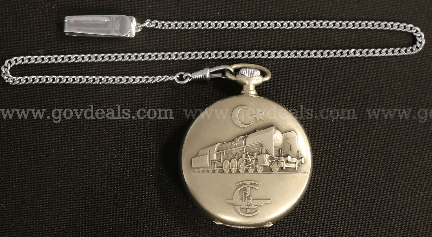 Silver-Tone Menderes Pocket Watch with Cortebert Movement, Currently Running