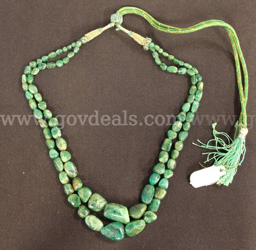 Double-Strand Adjustable Emerald Bead Necklace