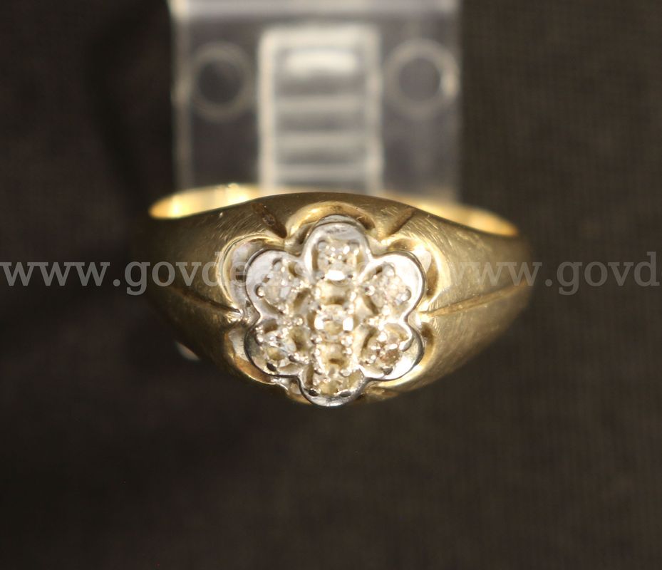10K Yellow Gold Dome/Cluster Design Diamond Ring, 4.5 Grams