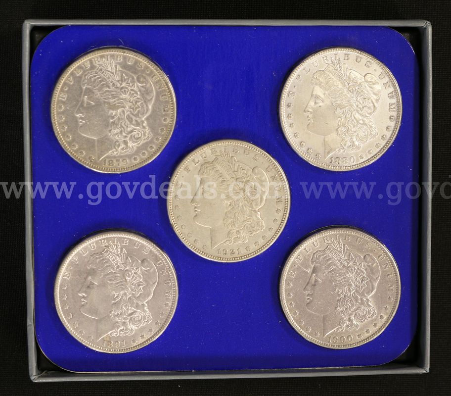 The 5 Decades Of Morgan Silver Dollars Set (5 Coins Total)