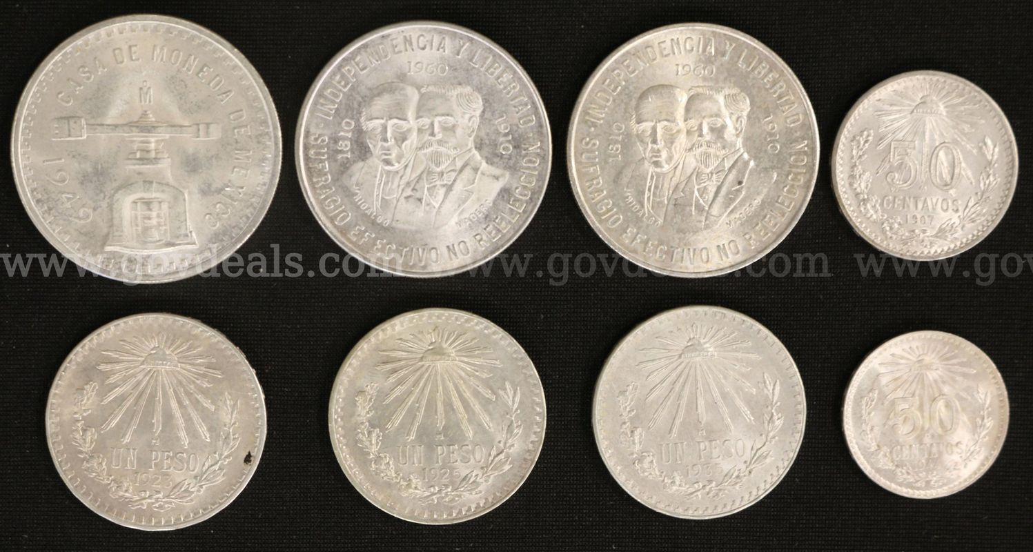 15 Silver & 2 Copper/ Bronze Mexico Foreign Coins