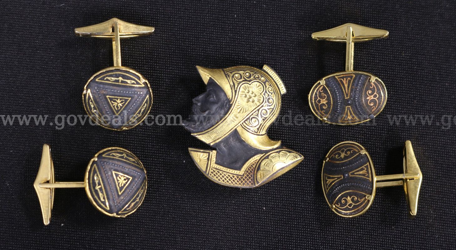Gold-Tone Cuff-Links & Brooch