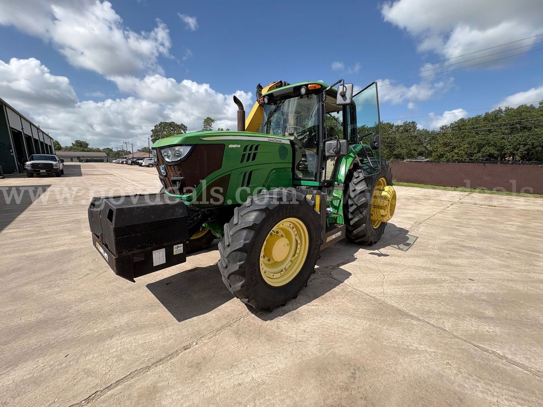2016 JOHN DEERE 6145 M CAB TRACTOR W/ ALAMO MAVERICK MOWER DECK