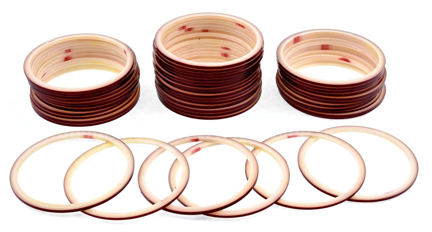Large Group of Red Lucite Bangle Bracelets