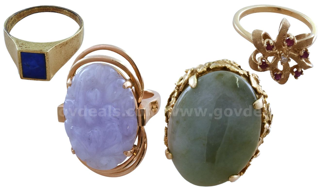 Estate 14kt Gold and Gemstone Ring Lot