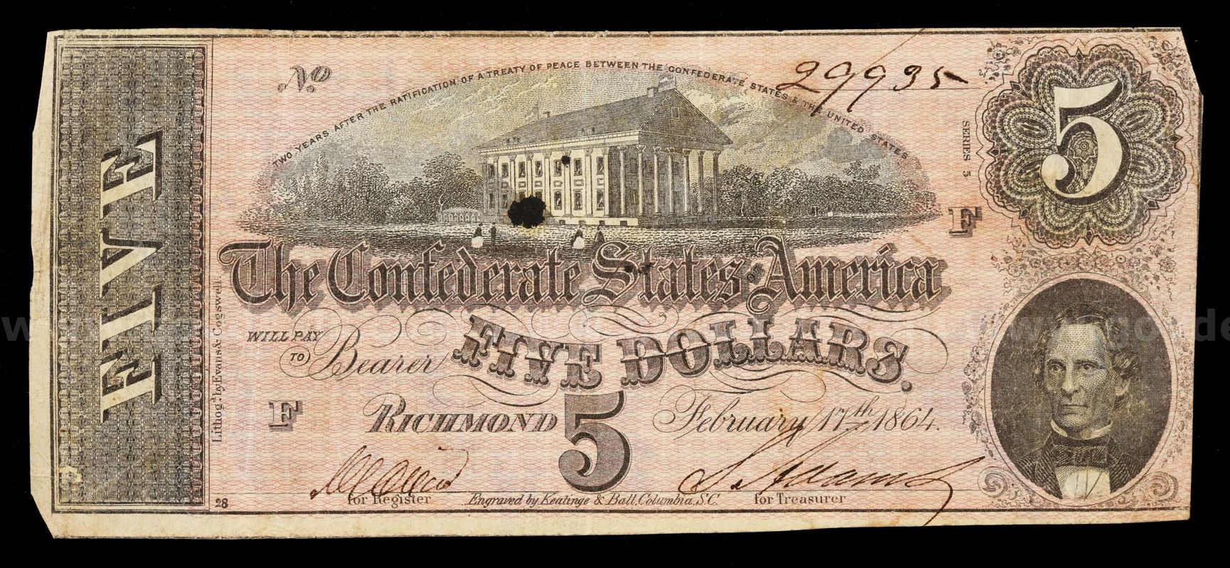 Confederate $5 Note