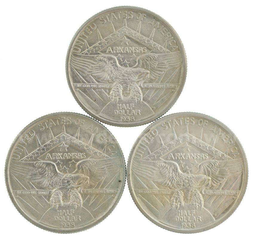 1938 Arkansas Commemorative Half Dollar PDS Set