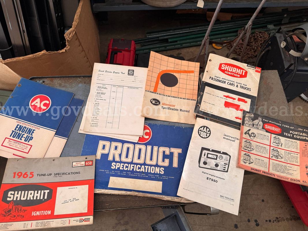 Collection of vintage auto repair manuals