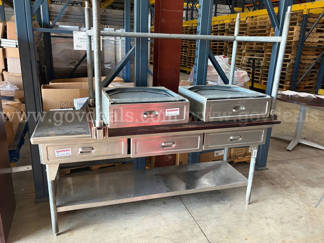 Two Commercial Prep Tables (One Stainless, One… Mystery Surface of Power)