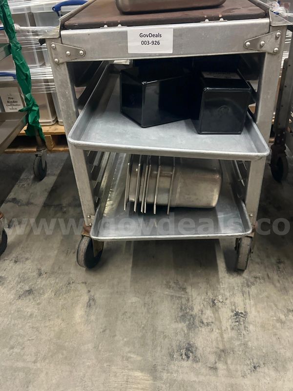 Tray rack, cups, hotel pans, cutlery containers