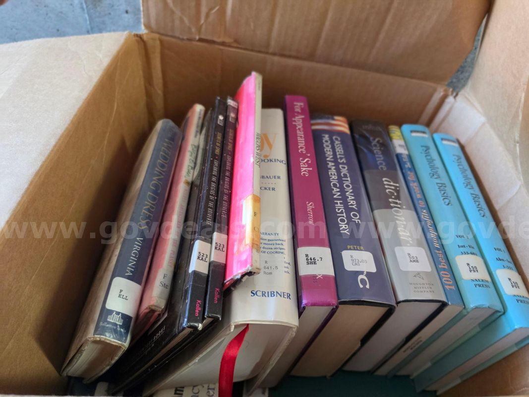 10 boxes of used schoool library books