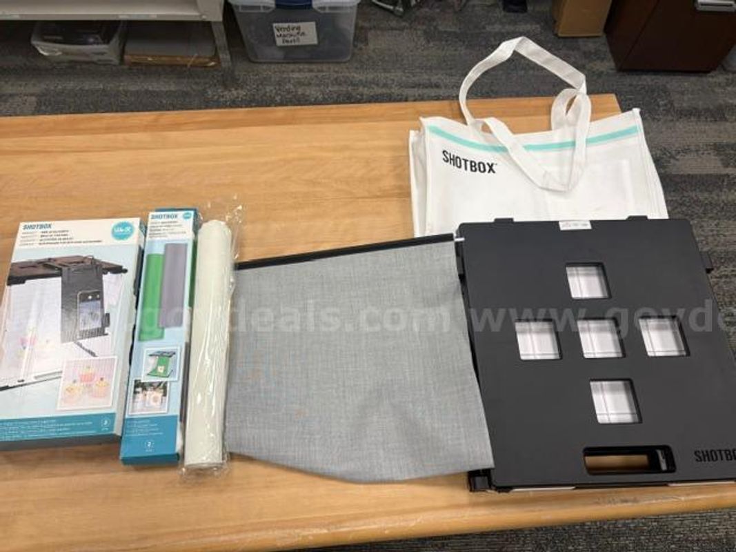 ShotBox bundle, Shoebox, Carry Bag, Arm Attachment , & Back Drops
