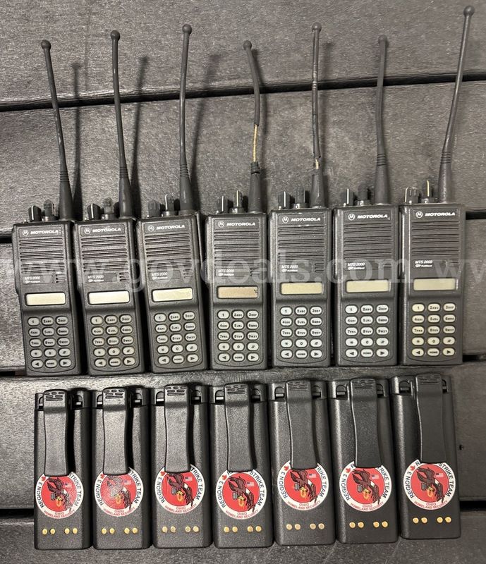 Motorola Handheld radio (7 units) w/ accessories