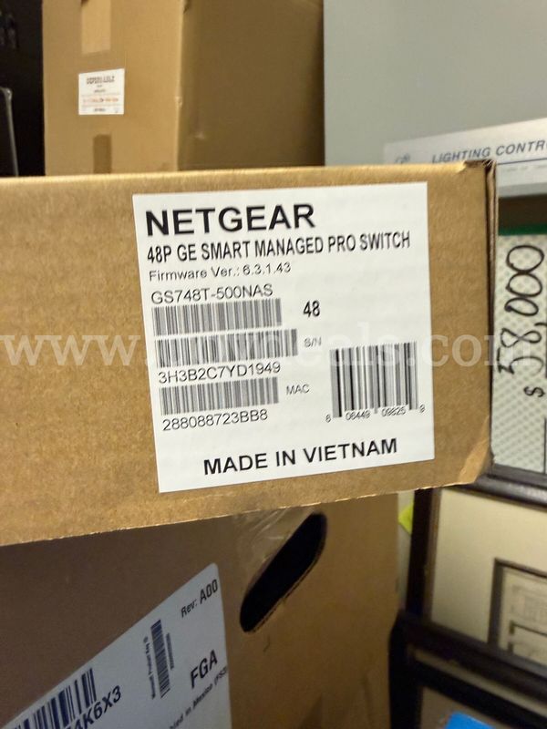 Lot of 4 NEW NETGEAR GS748T 48-Port Gigabit Smart Managed Pro Switches – Unopened