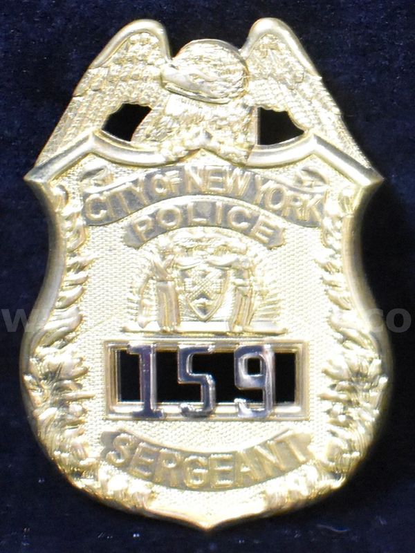 Full Size Nypd New York City Police Department Sergeant Gold Shield Badge - Shipping Only