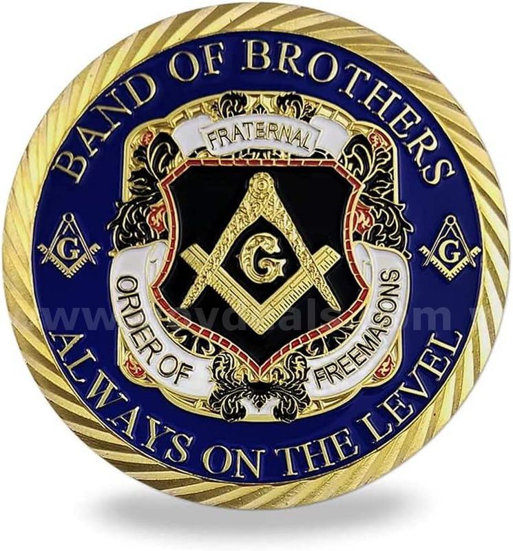 Real Gold Clad Masonic Mason Challenge Coin - Ship Only