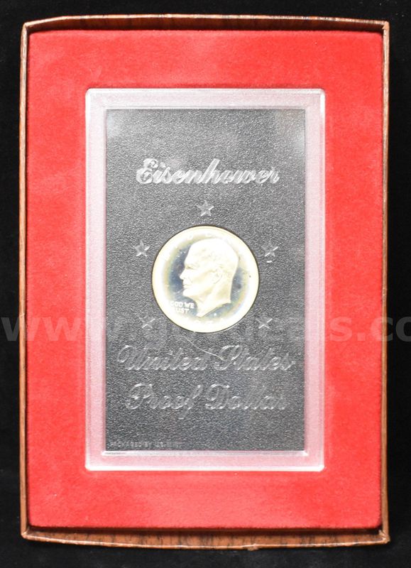Real Silver 1974 "Brown Ike" Eisenhower Dollar Proof In Brown Box! Super Toned!! - Ship Only
