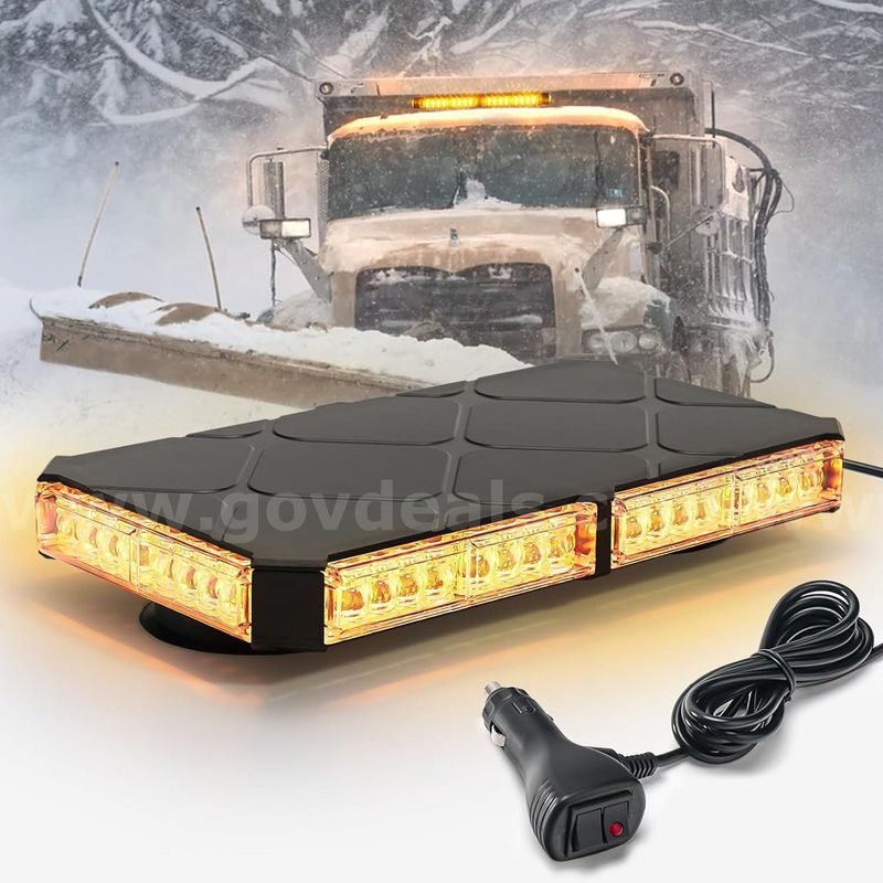 Brand New Amber Led Magnet Mount Mini Light Bar Lightbar Fire Ems Police Security Snow Plow Plowing - Ship Only