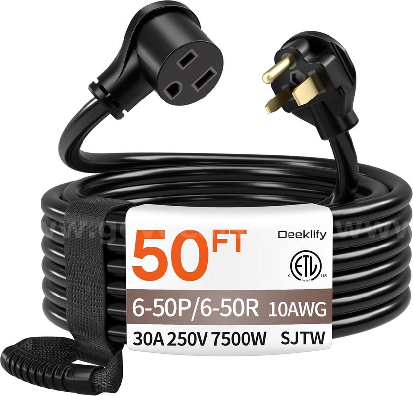 Brand New 30 Amp 50 Ft 10/3 Awg Solid Copper Generator Welder Welding Extension Cord Cable - $75 Reserve - Shipping Only