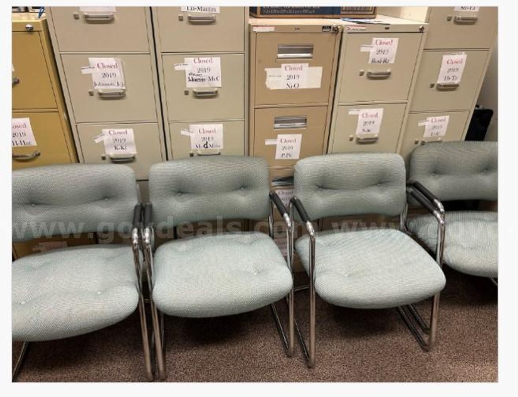 Chairs - Lot of 4 Stationary - Gray Cloth