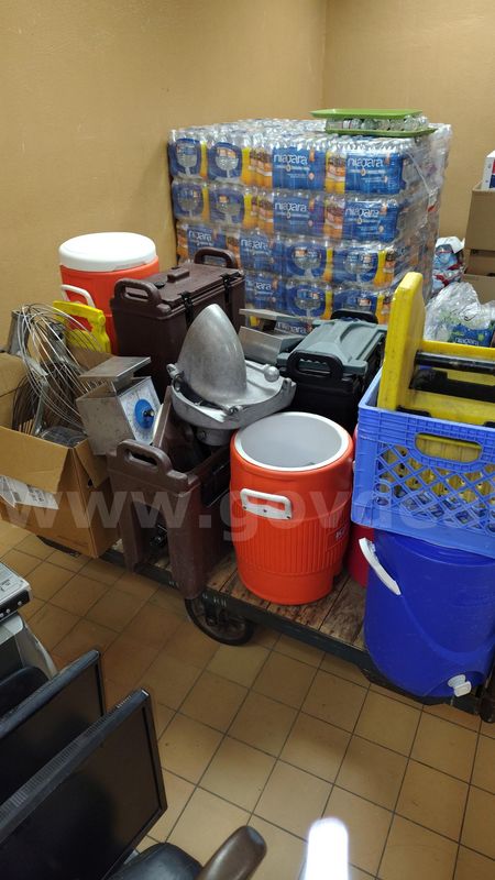 Miscellaneous items - Beverage Containers, Kitchen Equipment, Mop Bucket