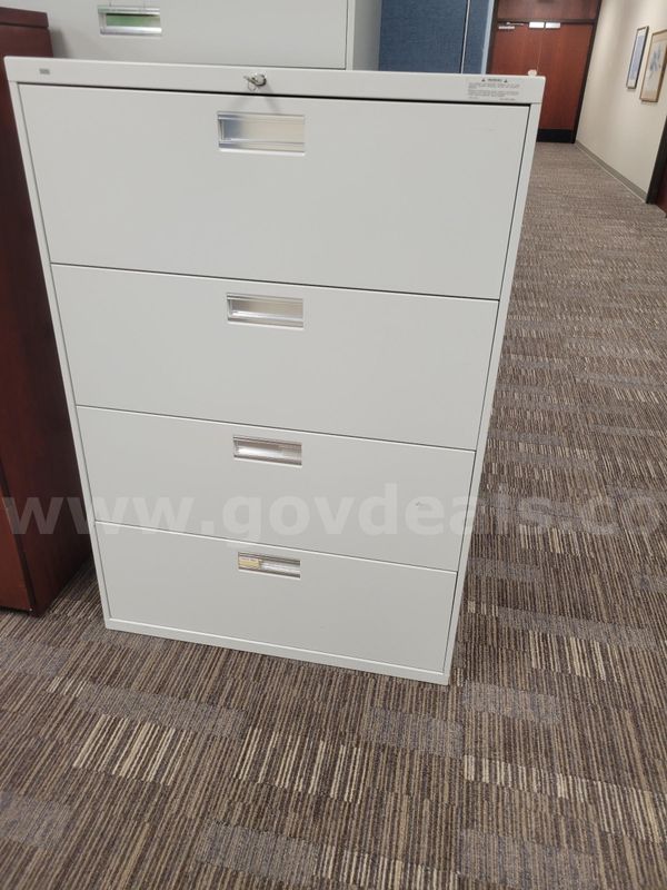 File Cabinet - 4 Drawer - Metal Lateral - 4.5 ft