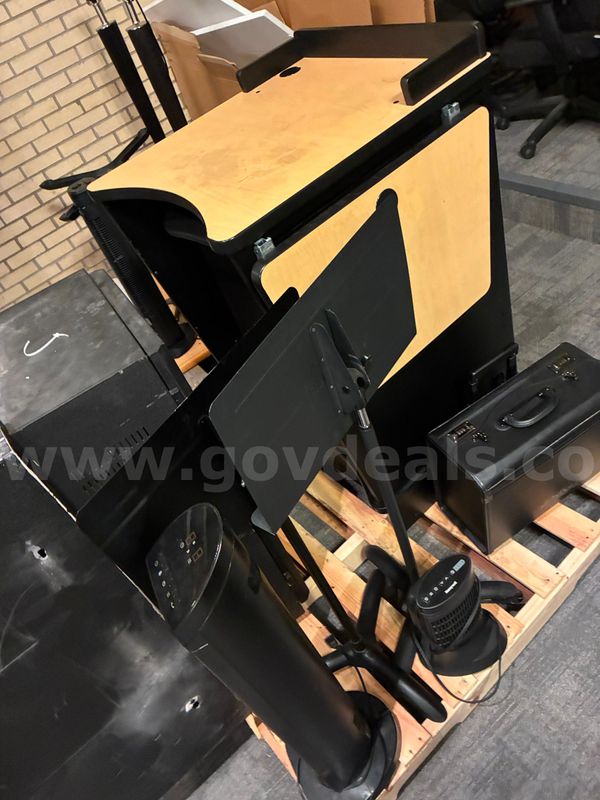 Miscellaneous items - Podium, AV Storage Box, Music Stands, Fans
