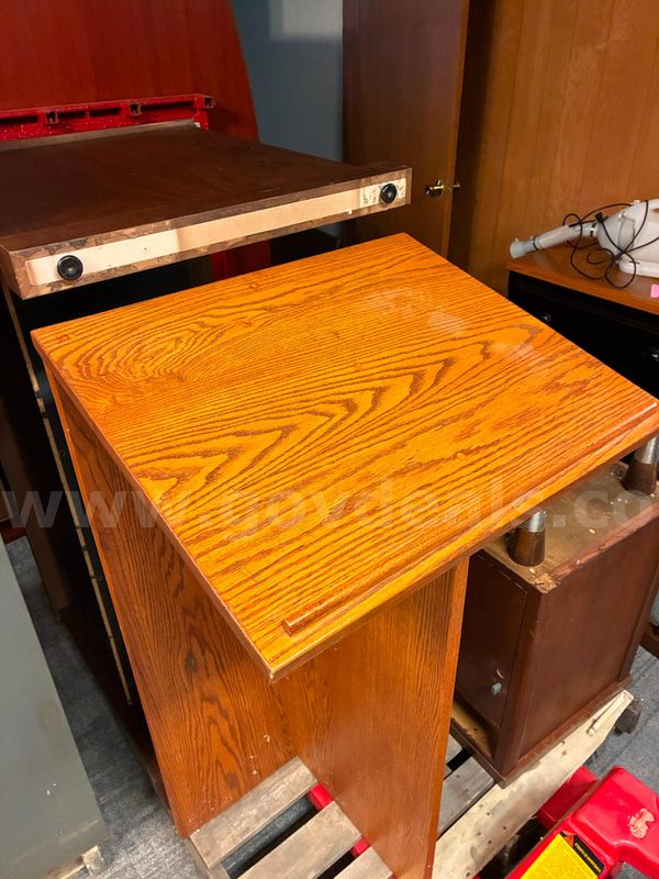 Miscellaneous items - Podium, End Table, Table/Workstation, 2 Sm Tables