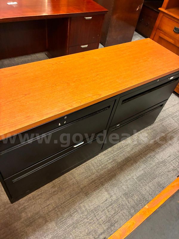 File Cabinet - Metal/Laminate Top - Lateral - 4 Drawer
