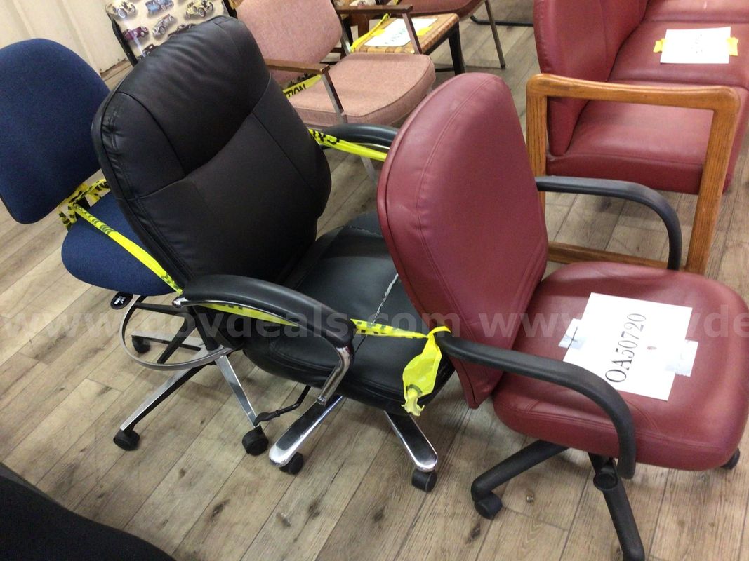 Chairs, wheeled, lot of 3
