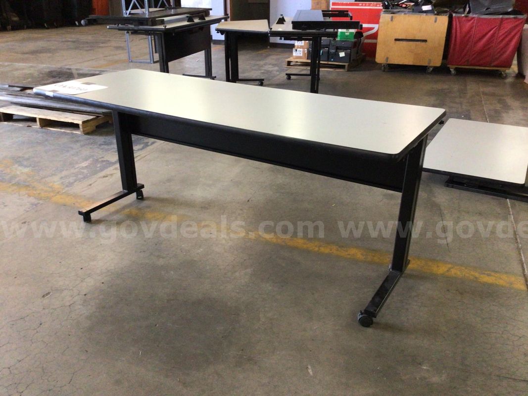 Table, fold-down, wheeled